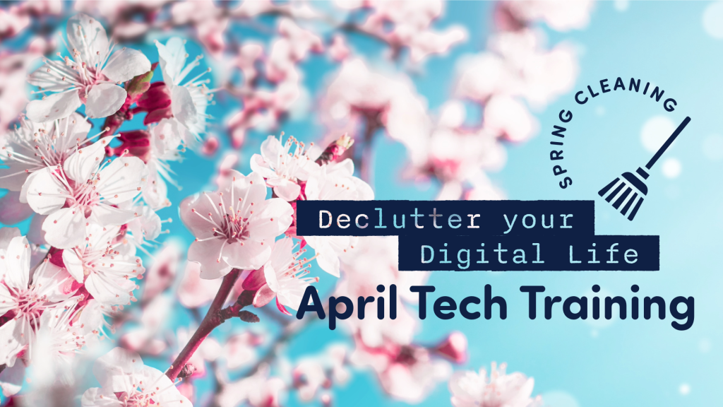 April Tech Training spring-themed graphic